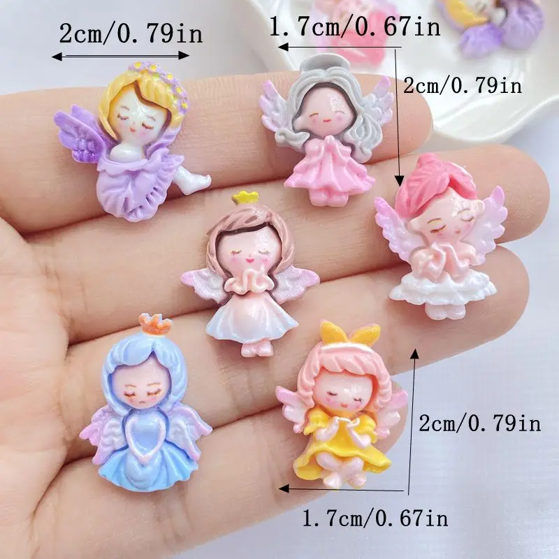 10/20Stuks Hars Kawaii Cartoon Engel Meisje Flatback Steen Interieur Prinses Fee Beeldje Plakboek Diy Accessoires Ambachten