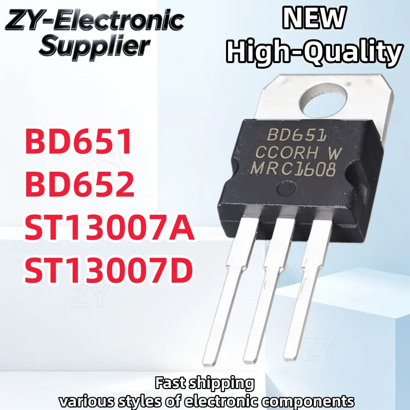 10Uds New BD651 BD652 ST13007A ST13007D TO-220 Best Quality Transistor In Stock