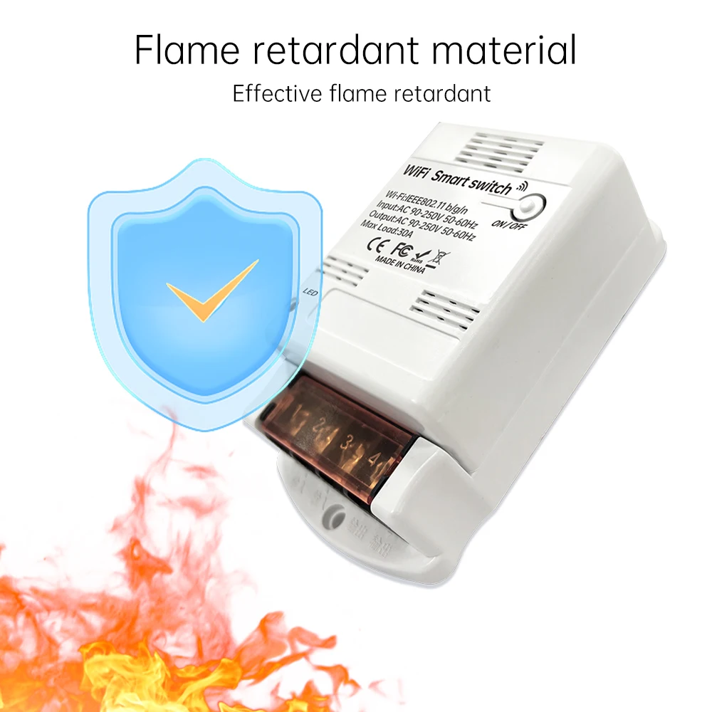 وحدة التتابع الذكية Sixwgh 30A 6600W Tuya WiFi تدعم Alexa/Google Home Control التحكم عن بعد التبديل أتمتة المنزل #2