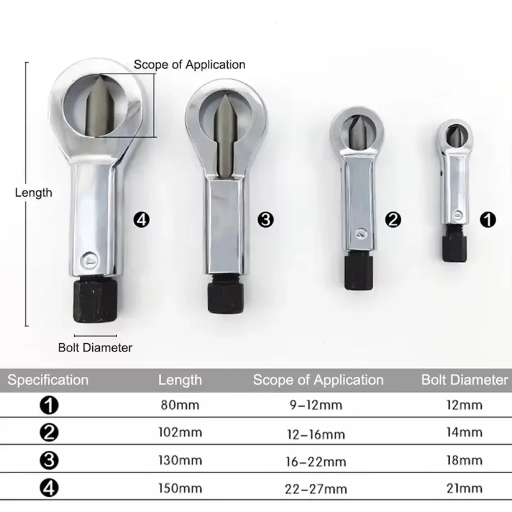 Nut Screw Splitter Set Remover Tools, Rusted Nut Breaker, Steel Nut Extractor, Manual Pressure Nut Cracker Metal Splitter
