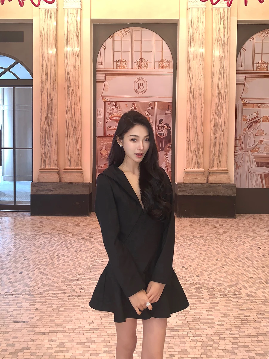 

Boamarket Casual Loose Women's Dr with Hat Summer 2025 New Sle Slimming Waist Design Ele Faion ort Coat