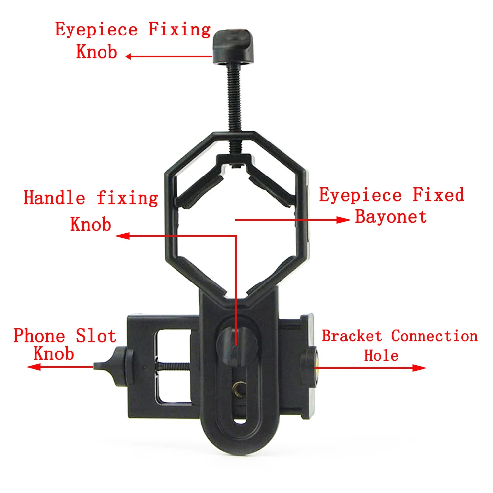 Universal Telescope Connect Phone Adapter Clip Mount For Binocular Monocular Spotting Scope Holder Support 28mm-47mm Eyepiece