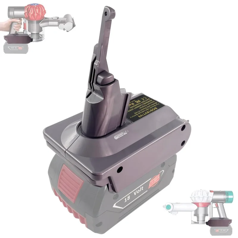 

HAKSINKY BOS18V7V8 Battery Adapter for Bosch 18V Li-ion Battery BAT609 BAT618 Convert To for Dyson V7 V8 Series Vacuum Cleaners