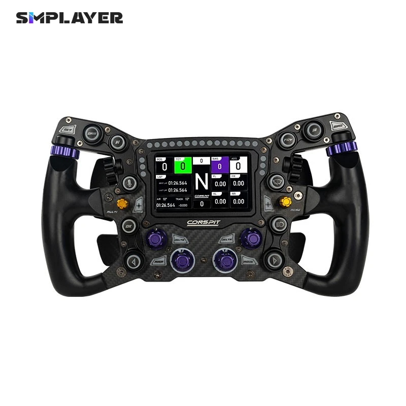 

Conspit MAX 01 300mm/11.8" Steering Wheel Sim Racing Wheel with 4" Touch Screen 21 RGB Dash Lights
