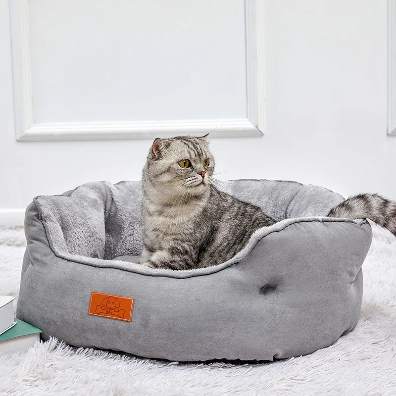 

Suede Wrap-Around Cats And Dogs Sofa Nest Pet Nests For All Seasons, Winter Warm Cat sofa Beds Dog Mats Mattress