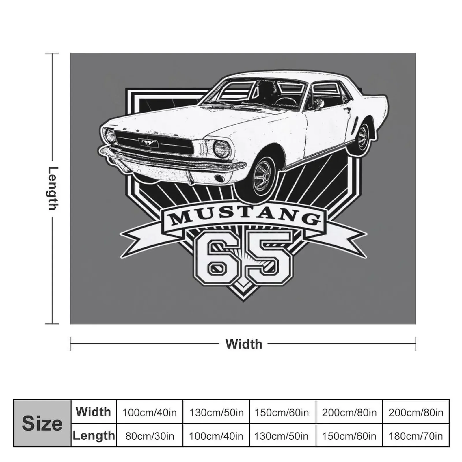 65 Mustang Coupe Throw Blanket Sleeping Bag Camping Large Blankets