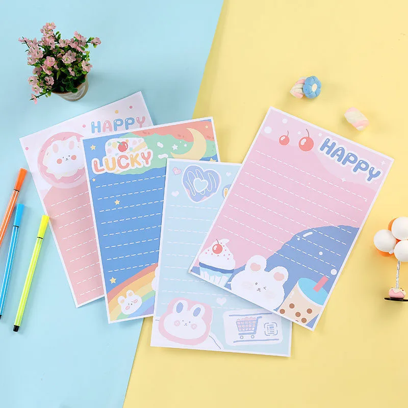 10 Envelopes 10 Letter Paper Combination Cute Creative Envelope Cartoon Rabbit Letter Paper Set Activity School Anniversary