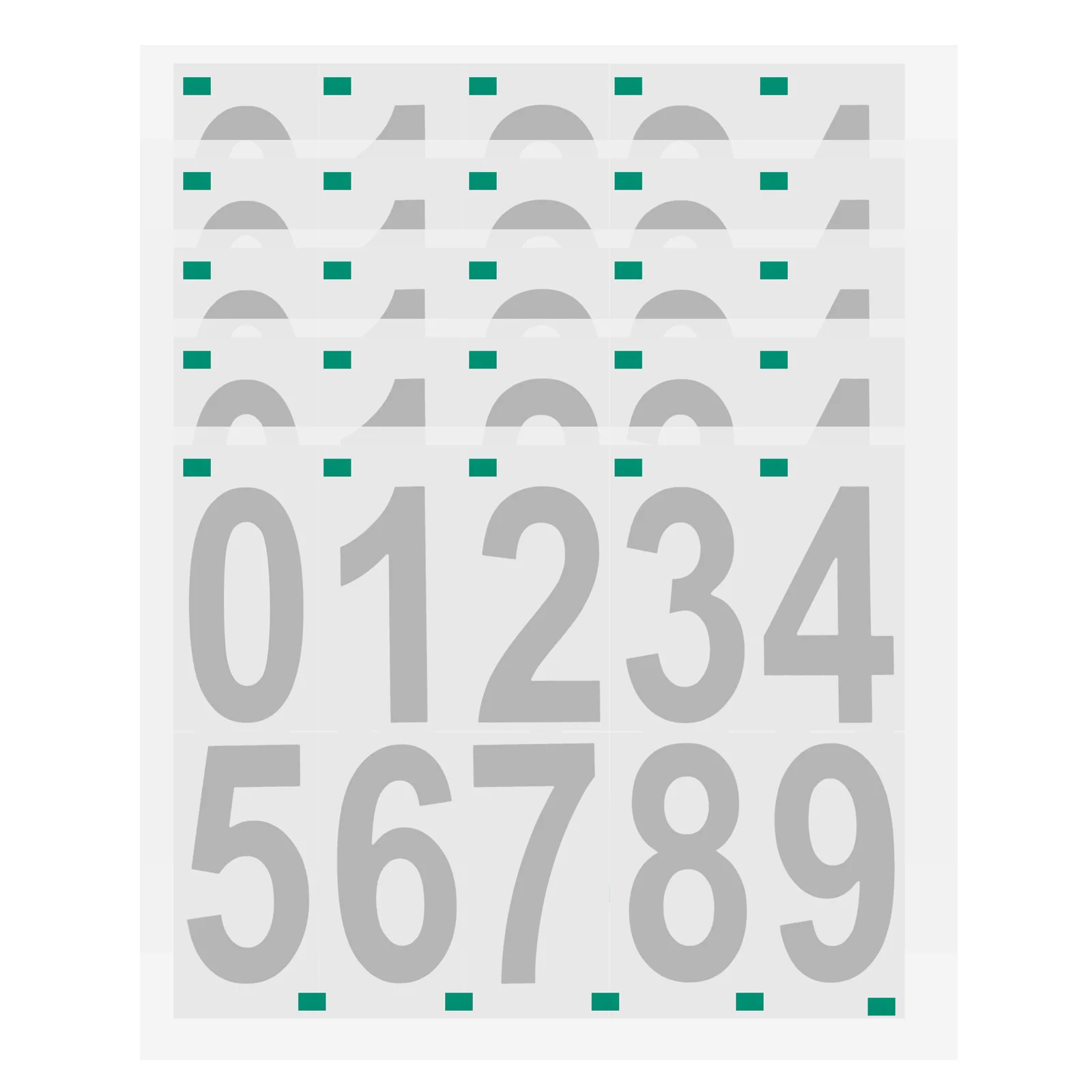 5 Sheets Wheel Recycling Bin Stickers Numbers Decal for Trash Can Garbage Water Proof