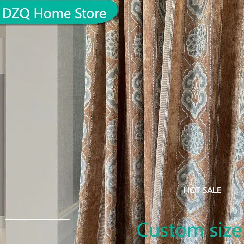 

Nordic Style Vertical Striped Modern Printed Curtains for Living Room Bedroom Dining Room High-end Luxury Full Blackout Curtains