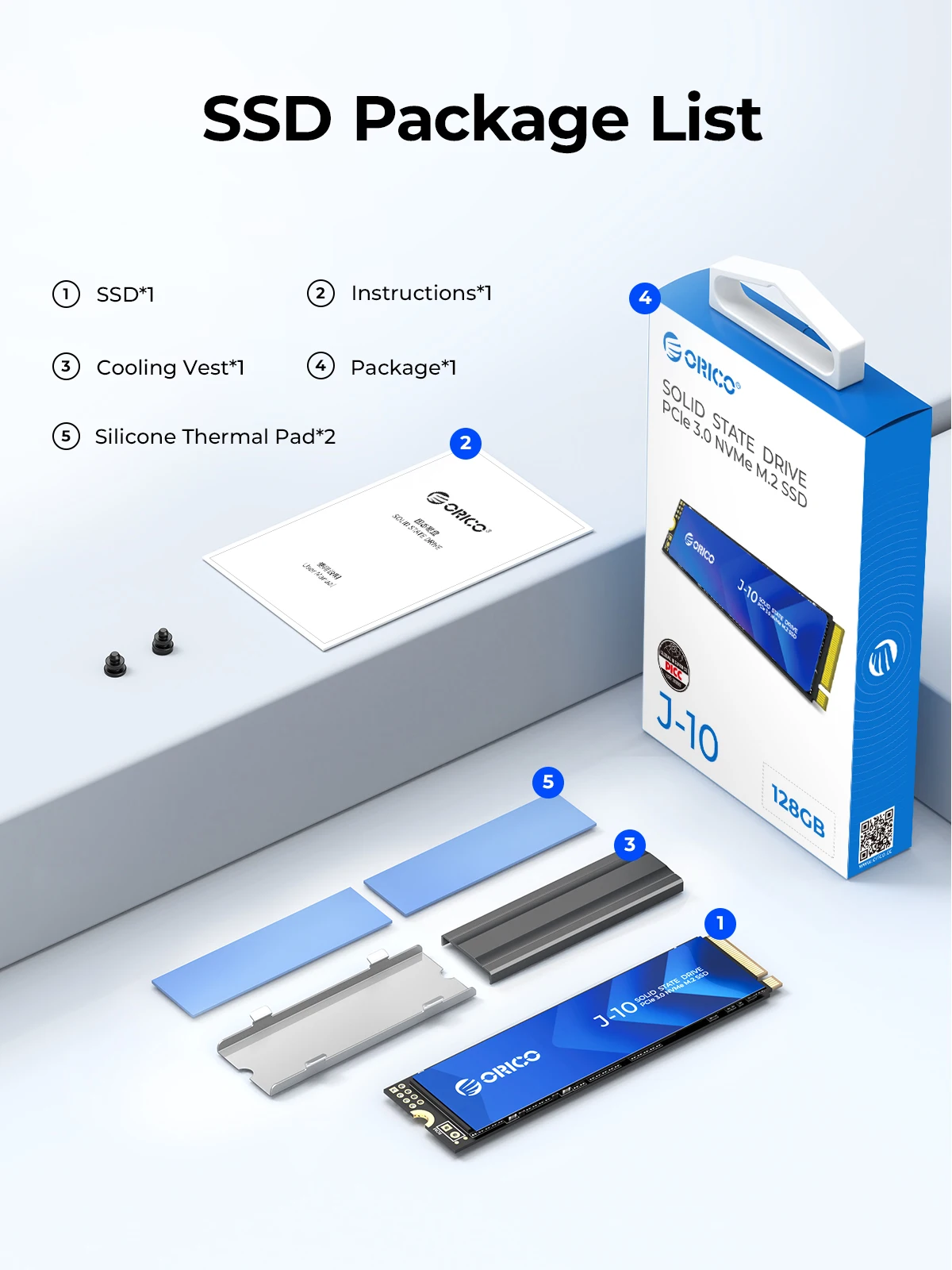 ORICO J10 M.2 NVMe SSD PCIe 3.0 SSD 3100 MB/S M.2 M Key 2280 Internes Solid-State-Laufwerk für Audio-Editor 1 TB 2 TB 4 TB – Detail 8