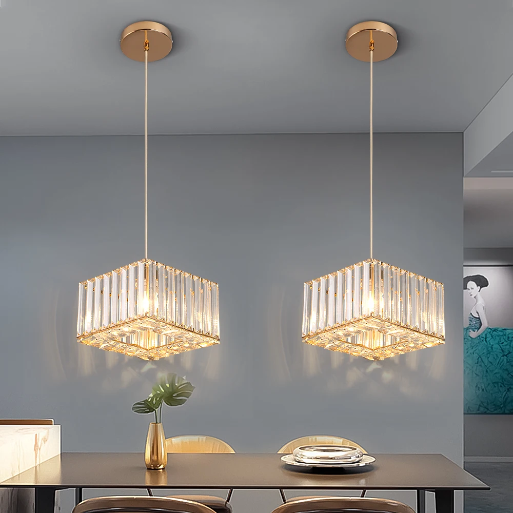 Led Pendant Light Modern Crystal Chandelier Kitchen Island Ceiling Lamp Dining Table Lustre Aisle Home Decor Corridor Fixture