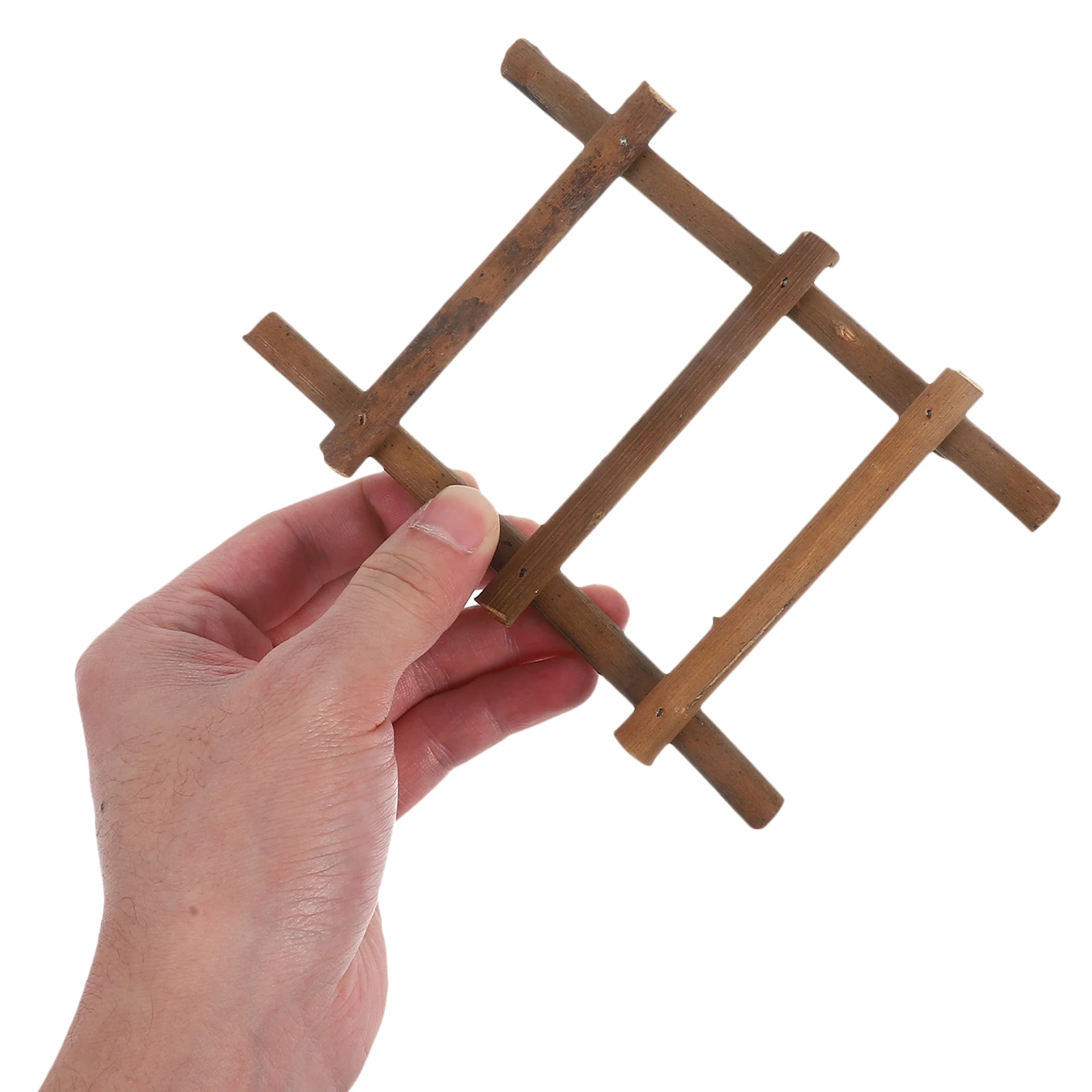 

2 Pcs Micro Landscape Ladder Mini House Rattan Blanket Adorn Dollhouse Miniature Prop