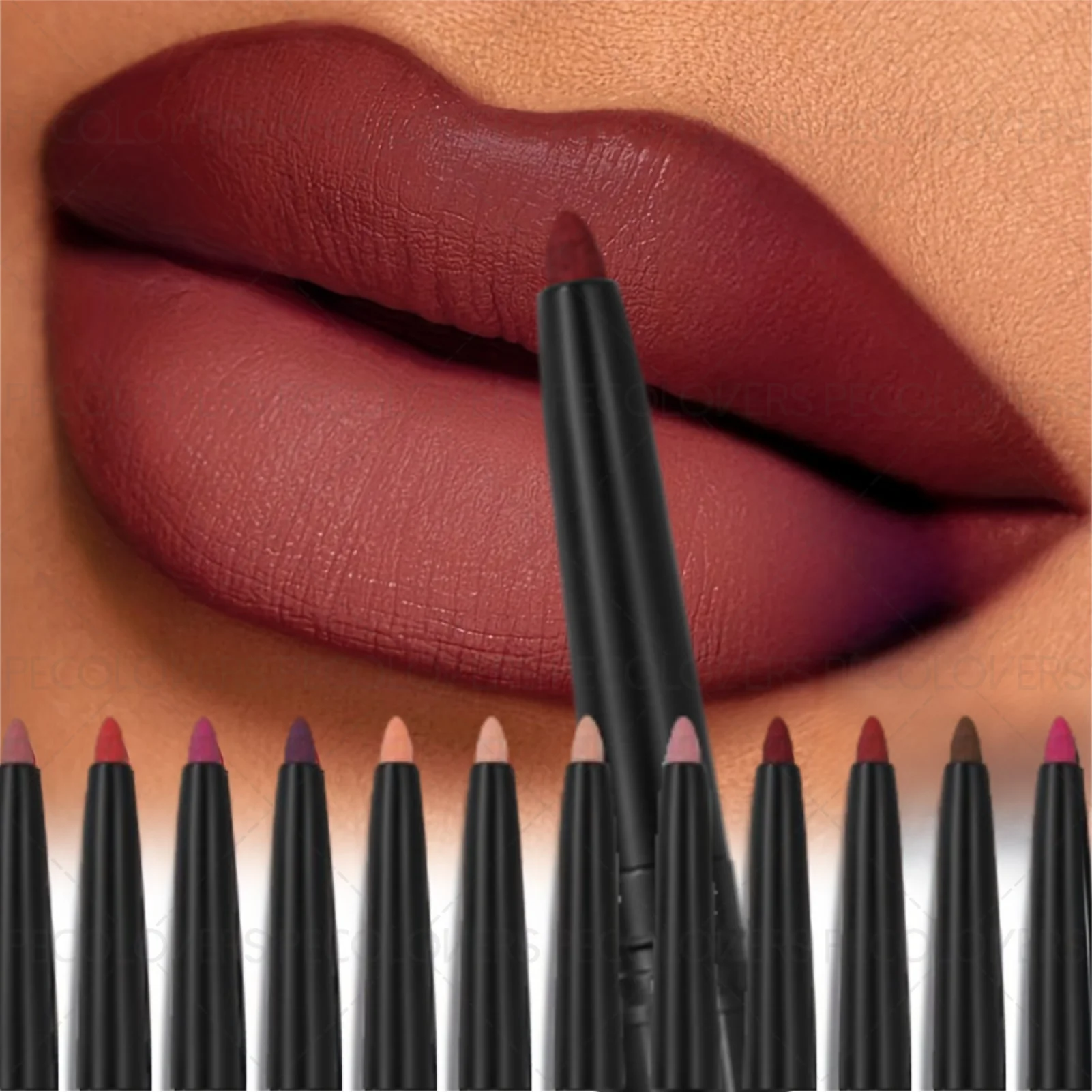 1 Stück wasserfester Lipliner-Stift für Frauen, mattierter Lippenstift für Anfänger, mattierter Samt-Lippenstift in der Farbe Palisander