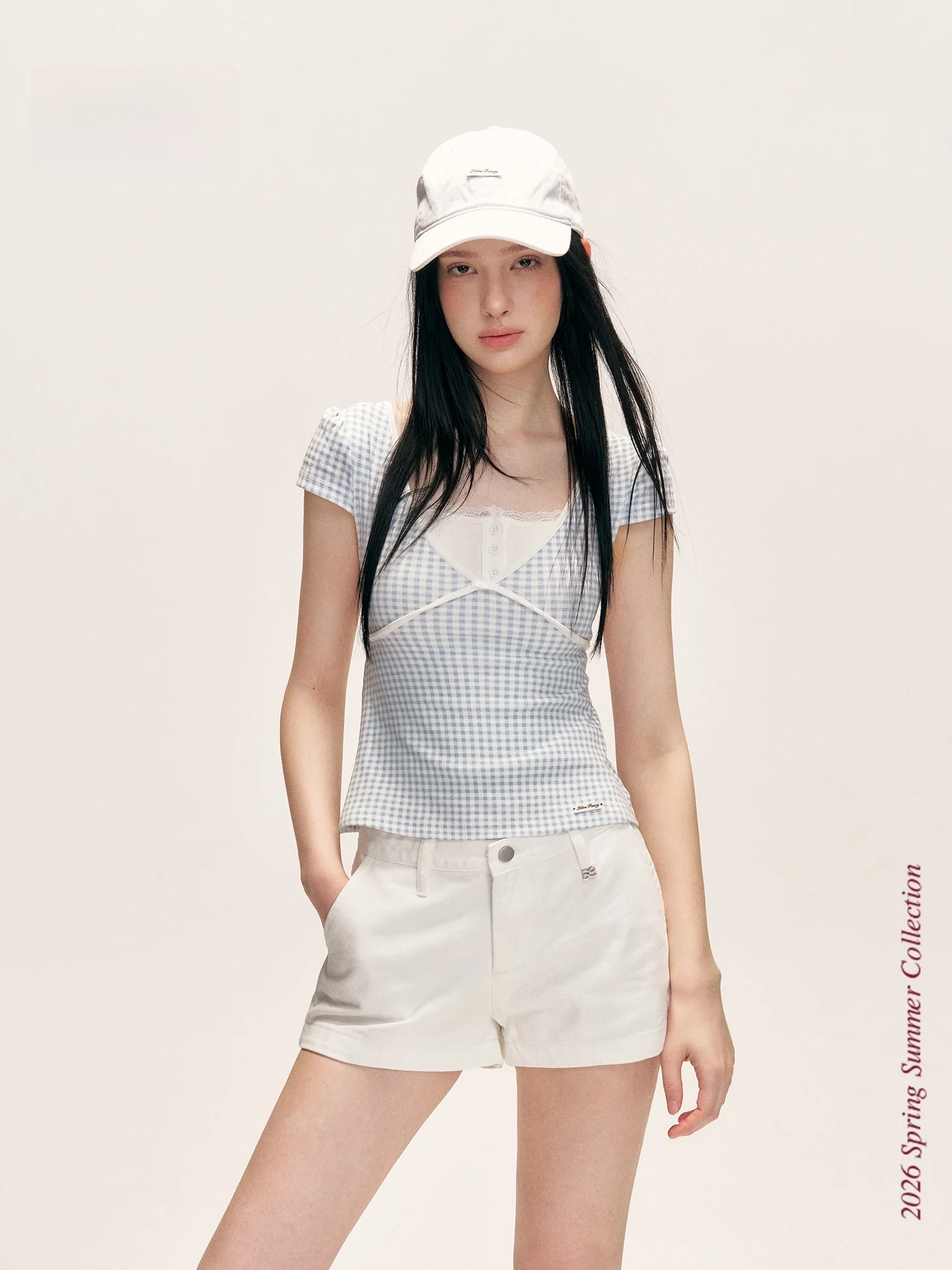 

Футболка Liilou Salt Series с коротким рукавом, V-образным вырезом, без спинки, с рукавами-колокол, с завышенной талией, повседневный стиль, женская модная одежда из смесового хлопка