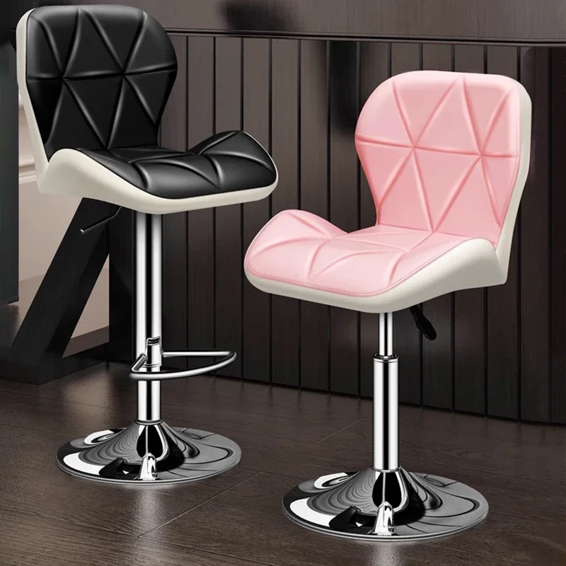 Modern High Stool Restaurant High Chairs For Kitchen Pu Leather Swivel Adjustable Bar Chair Hydraulic Rotate Bar Stools