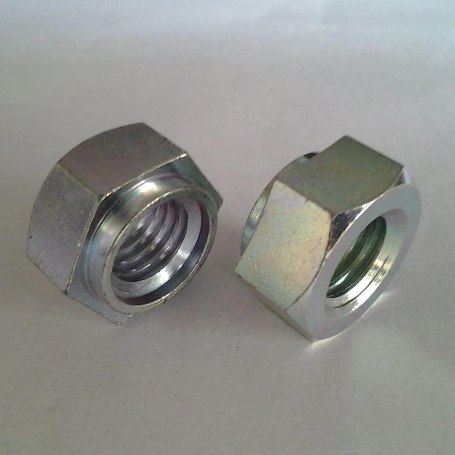 NZ-440/632/832/032/0420/0518-0/1/2 Flare-In Nuts,Carbon Steel Zinc Plate,Hexagon Inch Thread