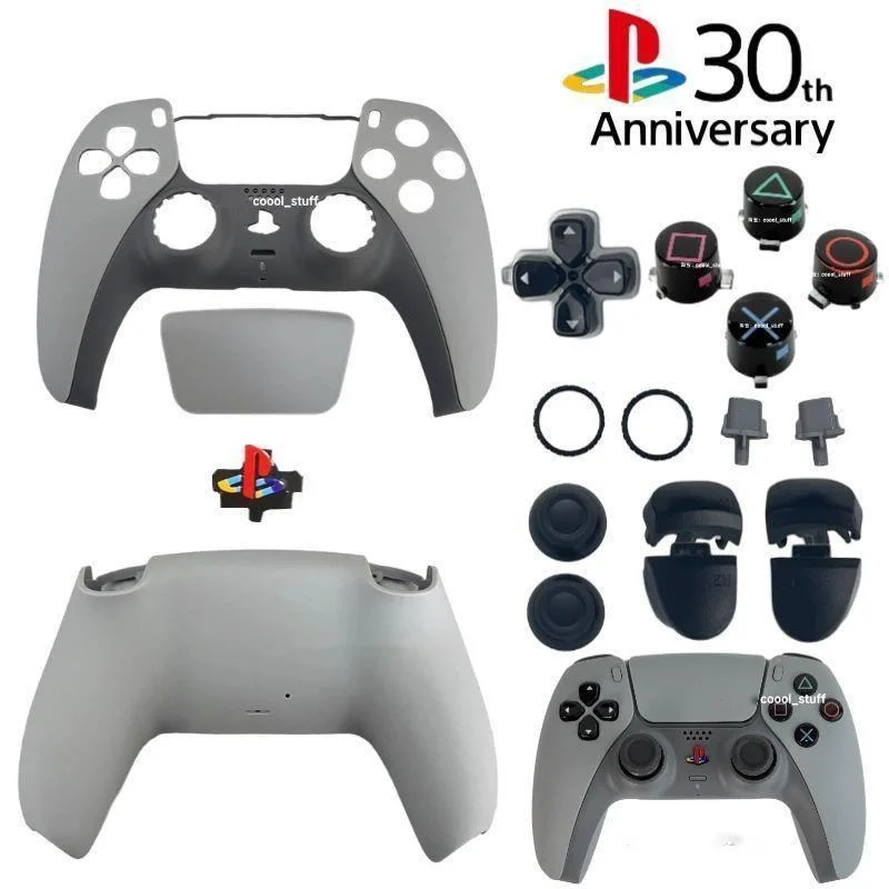 DualSense 30th Anniversary Limited Case PS5 Controller 30th Anniversary Gray Replacement Case