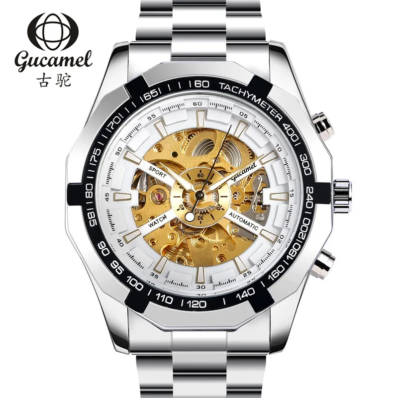 

GUTOR* Luxury Automatic Mechanical Watch for Men Skeleton Design Waterproof Business Wristwatch