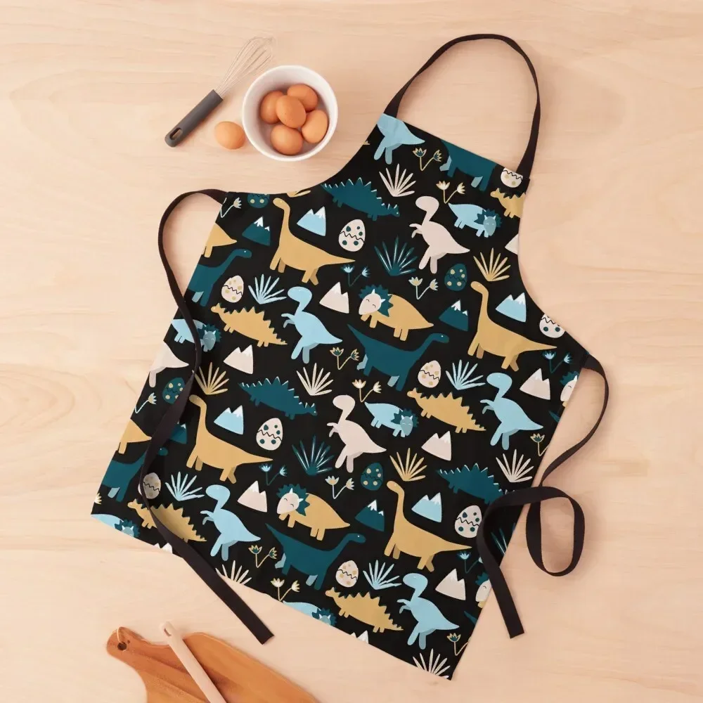 Cute Dinosaur Pattern Apron Woman Kitchen Chef Accessories carpenter Apron