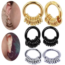 2PCS Hoops Dangle Ear Gauges for Women Ear Plugs for Men Stretched Ears Ear Weights Stretching Kit Stainless Steel Ear Hangers