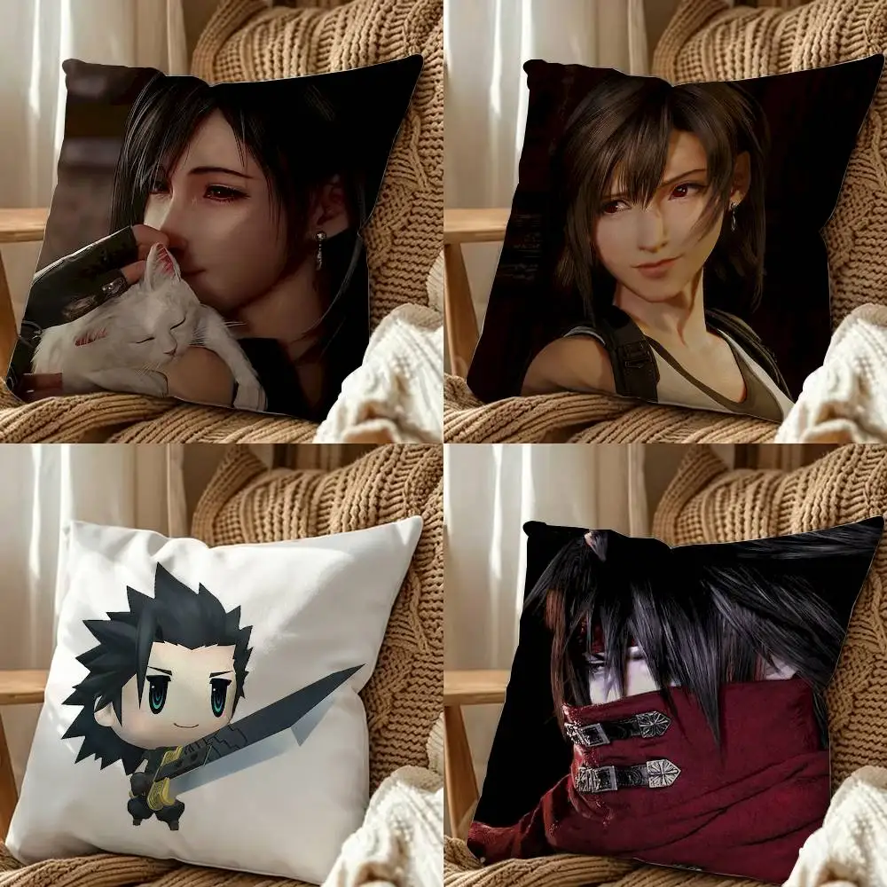 Game Final Fantasy Square Double-Sided Printed Pillow Case Sofa Cushion Cover Bedroom Bedside Decor
