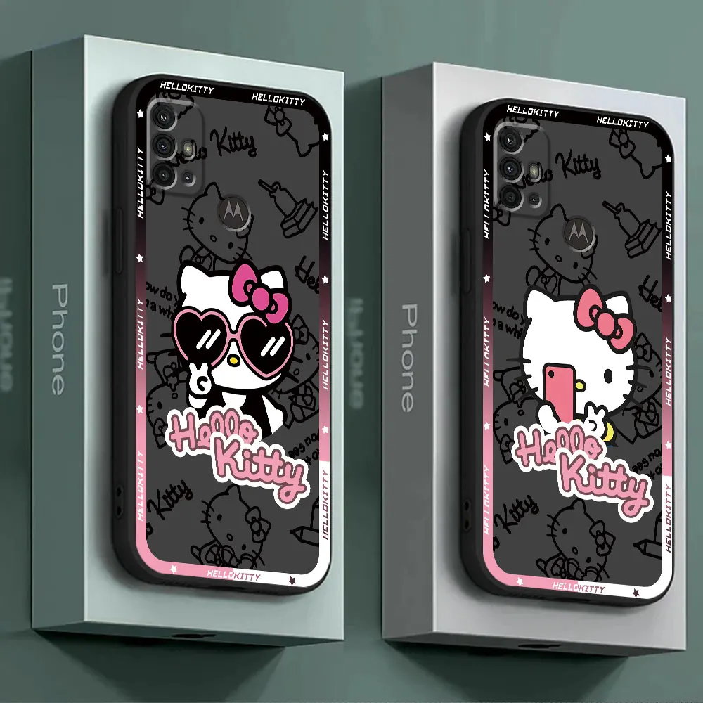 Hello Kitty Cute Case for Motorola Moto G32 G52 G53 G71 G72 G30 G60 G31 G73 G60s G22 G50 G51 Cover Armor Back TPU Soft 