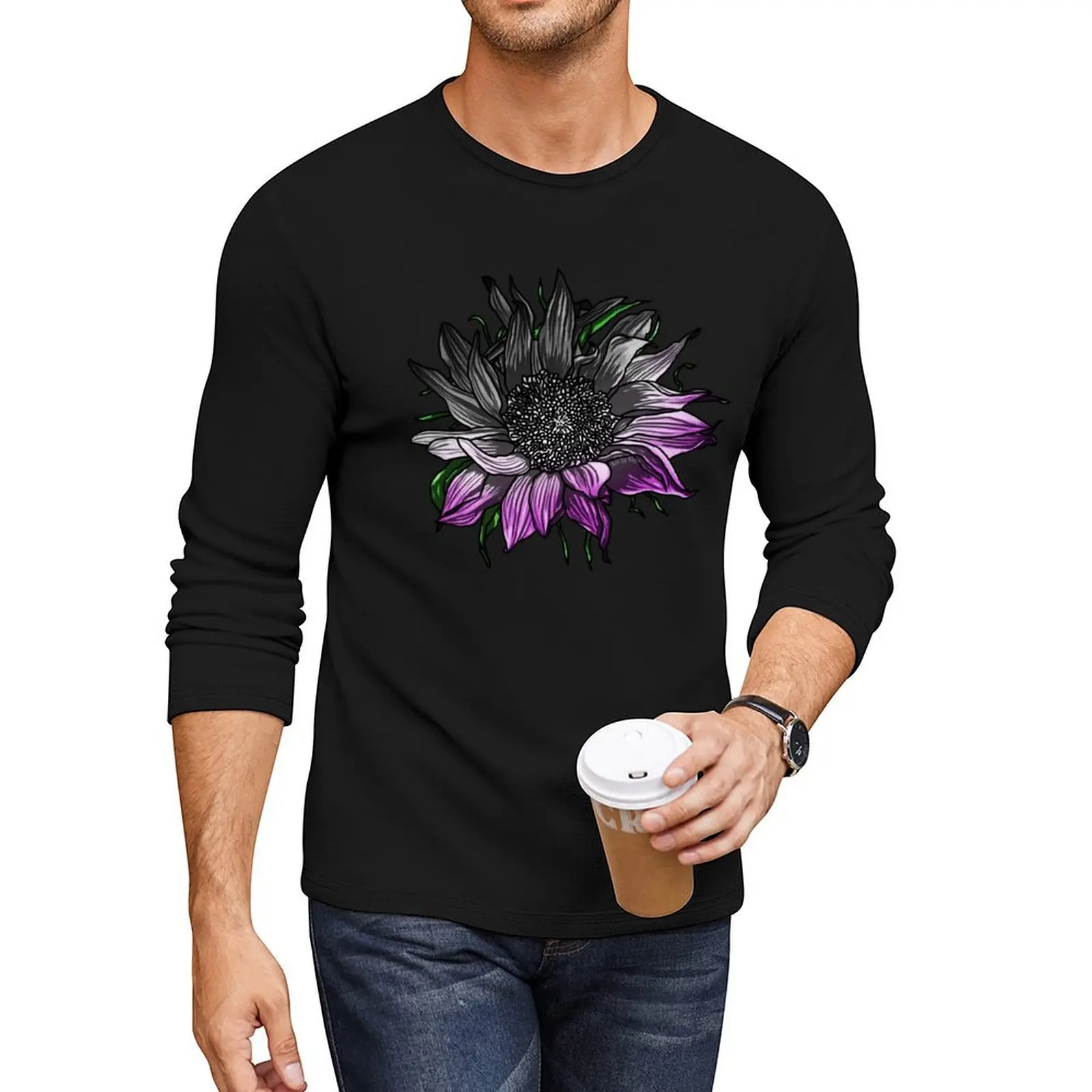 Ace Sunflower Long T-Shirt plus size tops workout shirts for men