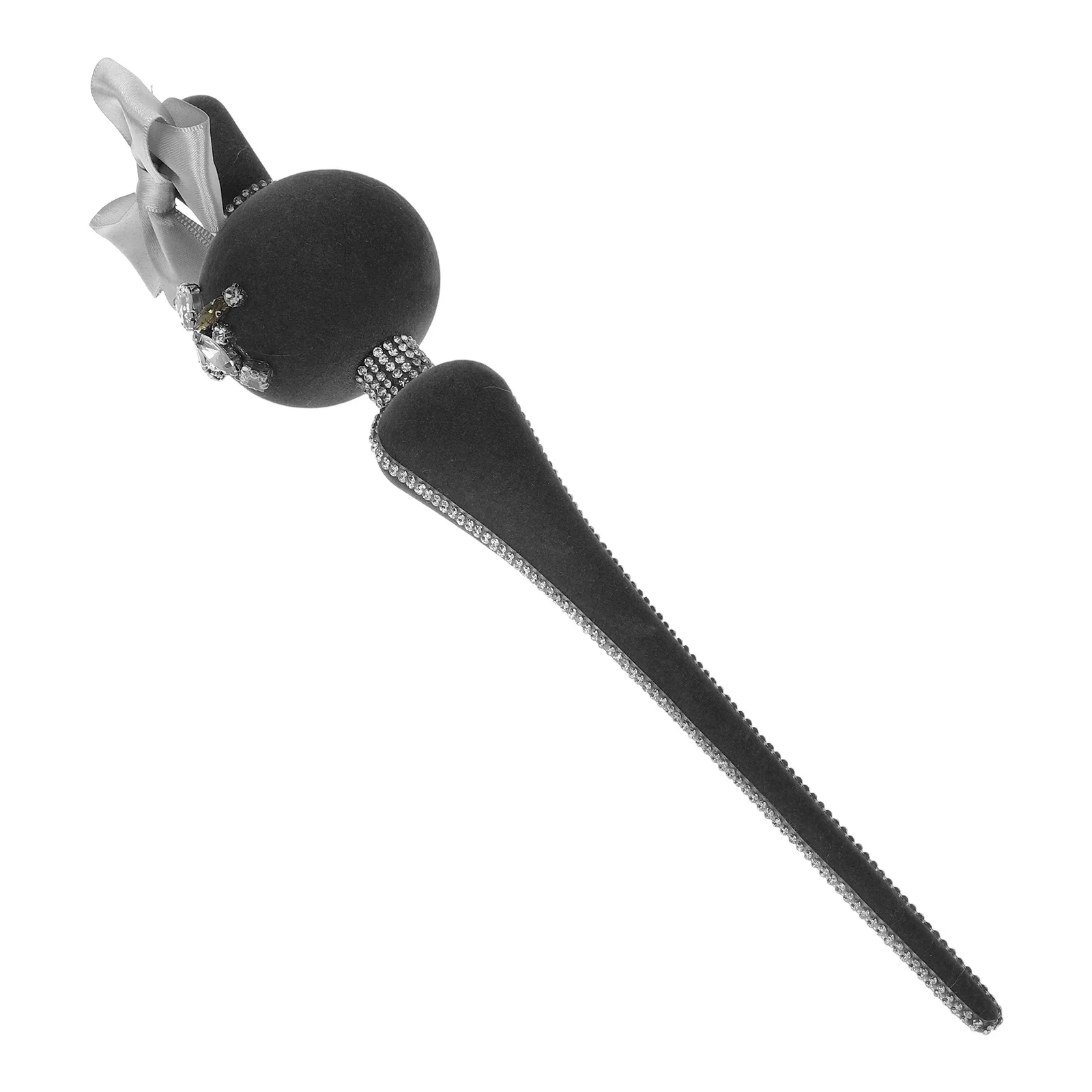 

Vintage Spherical Flocked Gourd Christmas Tree Topper Handmade Xmas Tree Finals Grey Holiday Decoration Shedding Resistant