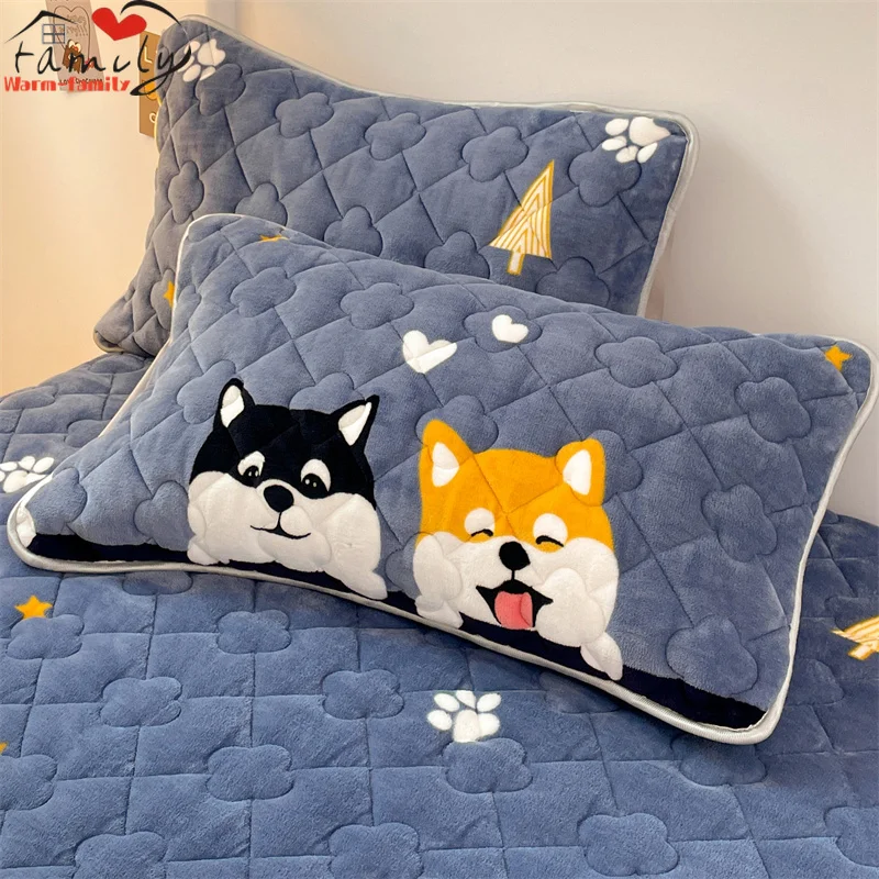 

New Winter Milk Velvet Pillow Case Cover Soft Thickened Skin Friendly Pillowcase Decorative Bedding Bedroom Home Use 48x74cm 2Pc