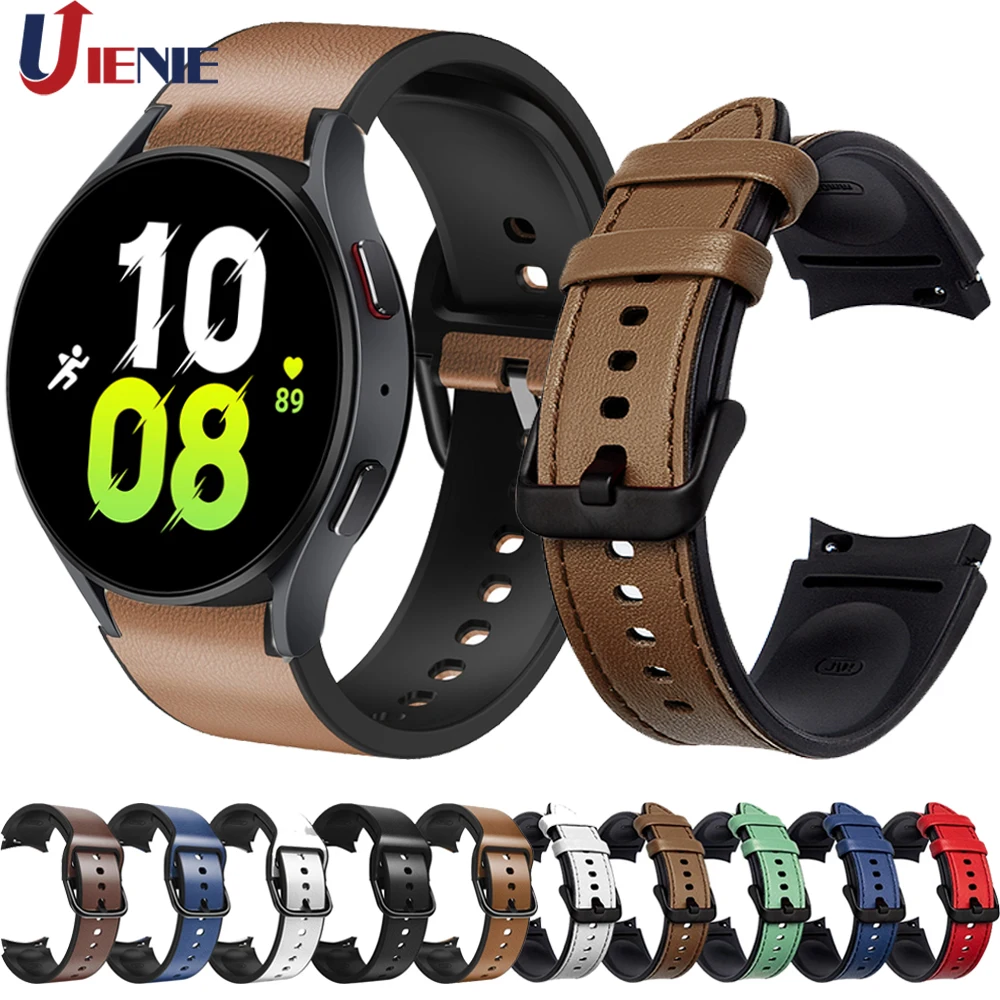 Cinturino in pelle per Samsung Galaxy Watch 5 4 40/44mm Watch5 Pro 45mm Watch4 Classic 42/46mm cinturino cinturino cinturino sportivo cinturino