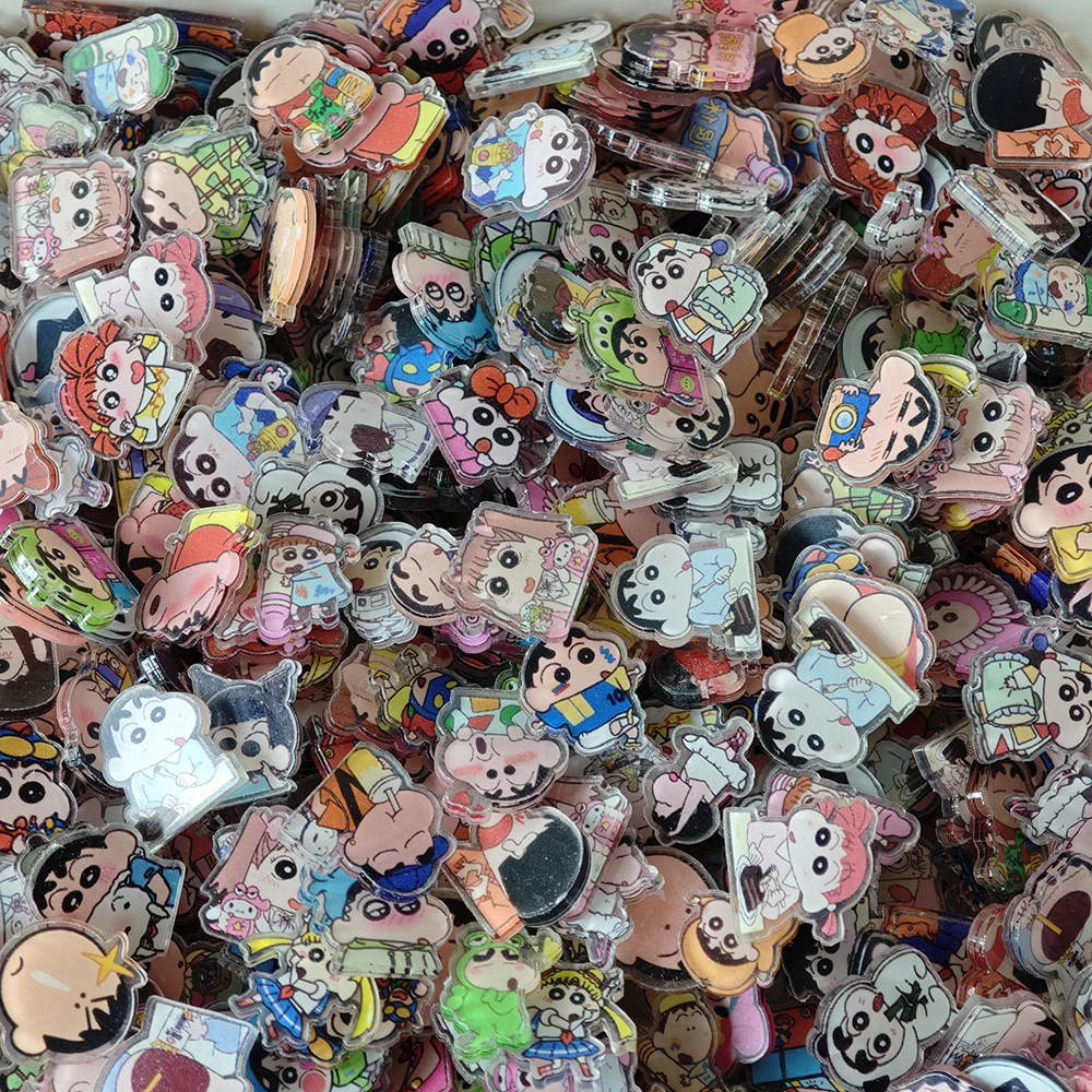50 Stück/Set Cartoon Crayon Shin-chan Harz DIY Zubehör Niedliche Bilder Laminier-Acrylkleber Handyhülle Kühlschrank-Aufkleber – Detail 5
