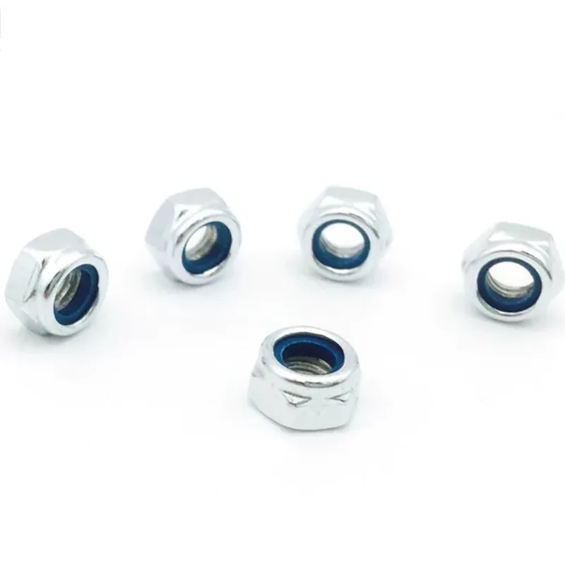 Roestvrijstalen nylon borgmoer zeshoekige antislip en anti-loslatende zelfborgende schroefdop M5