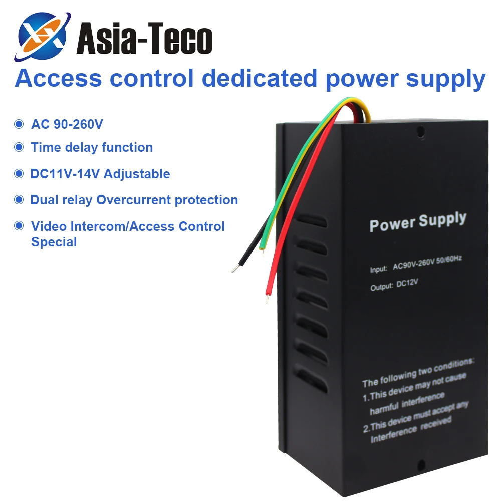 DC 12V Door Access Control Switch Power Supply 5A AC 90~240V Power Source For 2 Electric Locks Fingerprint Access Control System