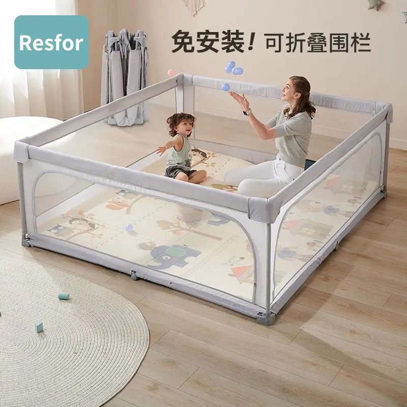 No need to install baby game fences, foldable baby fabric protective fences, and flipped mosquito nets