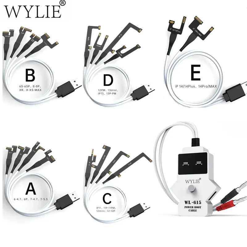 WYLIE WL-615 Mobile Phone Power Supply Test Cable Activation Boot Line For iPhone 6-14 Pro Max Motherboard Startup Repair Tool