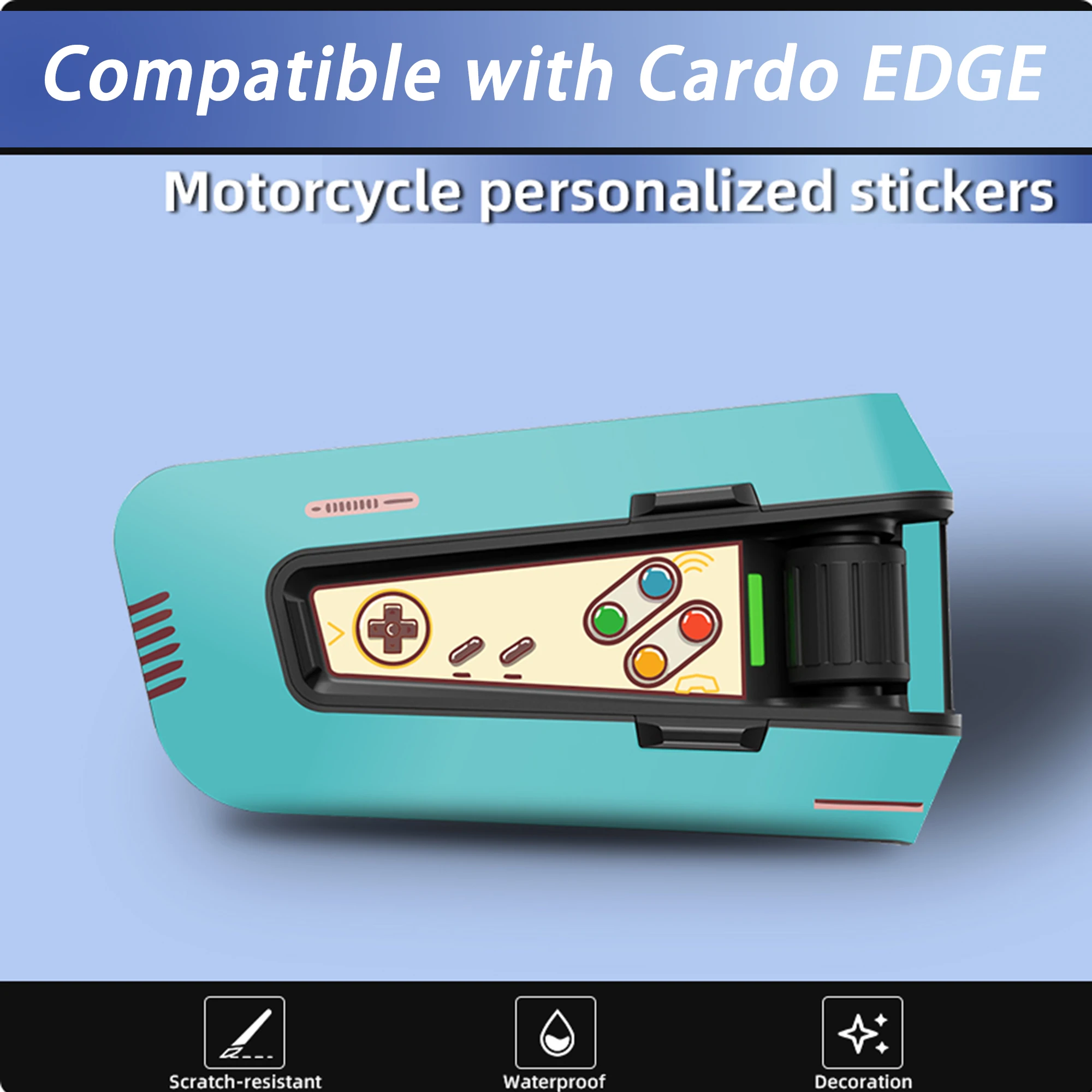 Waterproof Decor Stickers for Cardo Edge Motorcycle Bluetooth Headset Stickers、Skin、Cover Protective Decal