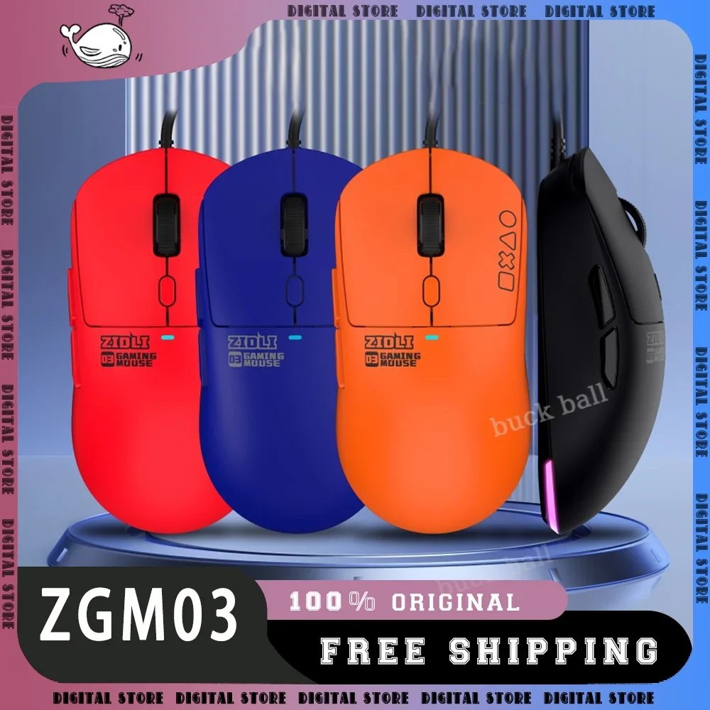 

Игровая мышь ZIDLI ZGM03 с настольным ковриком 1000 Гц PWA3327, легкие проводные мыши Rgb, игровая мышь для ПК, ноутбука, Mac