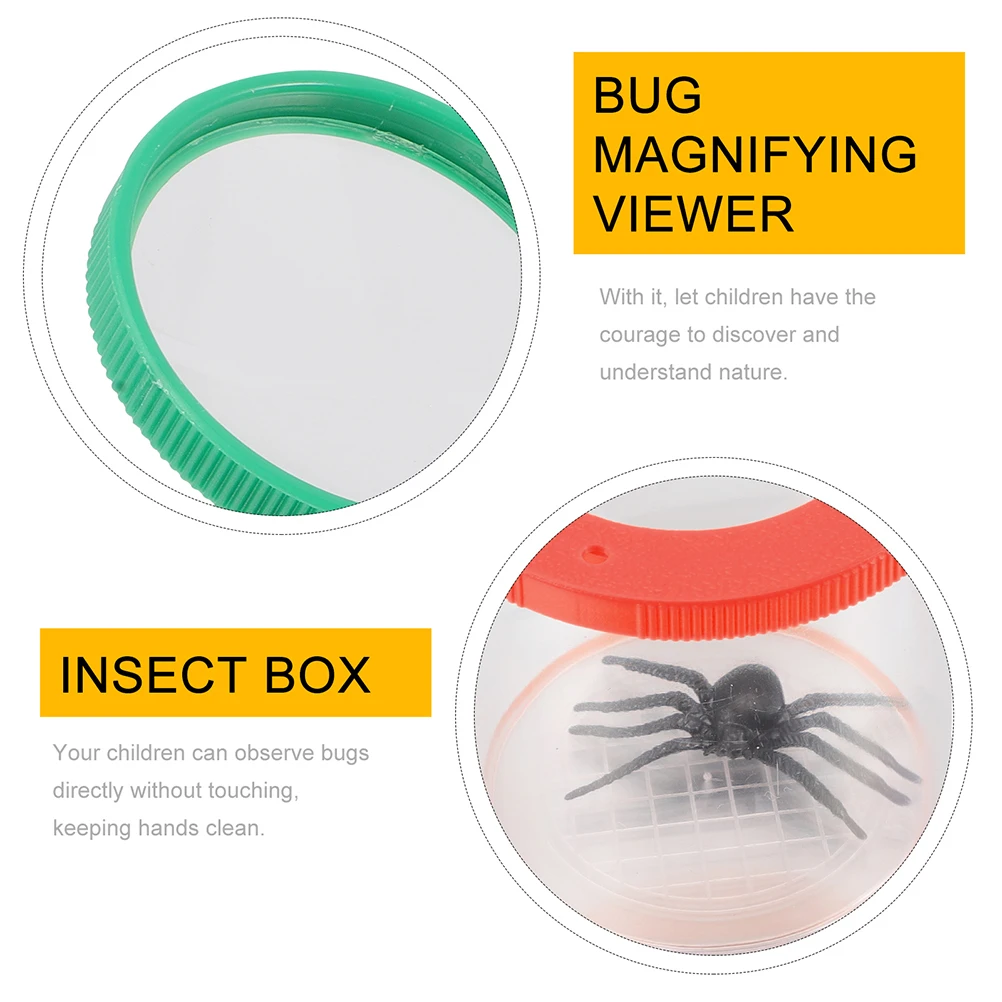 

3pcs Insect Observation Handheld Magnifier Kids Bug Viewer Outdoor Exploration Tool Plastic Box Spider Crawling for Children