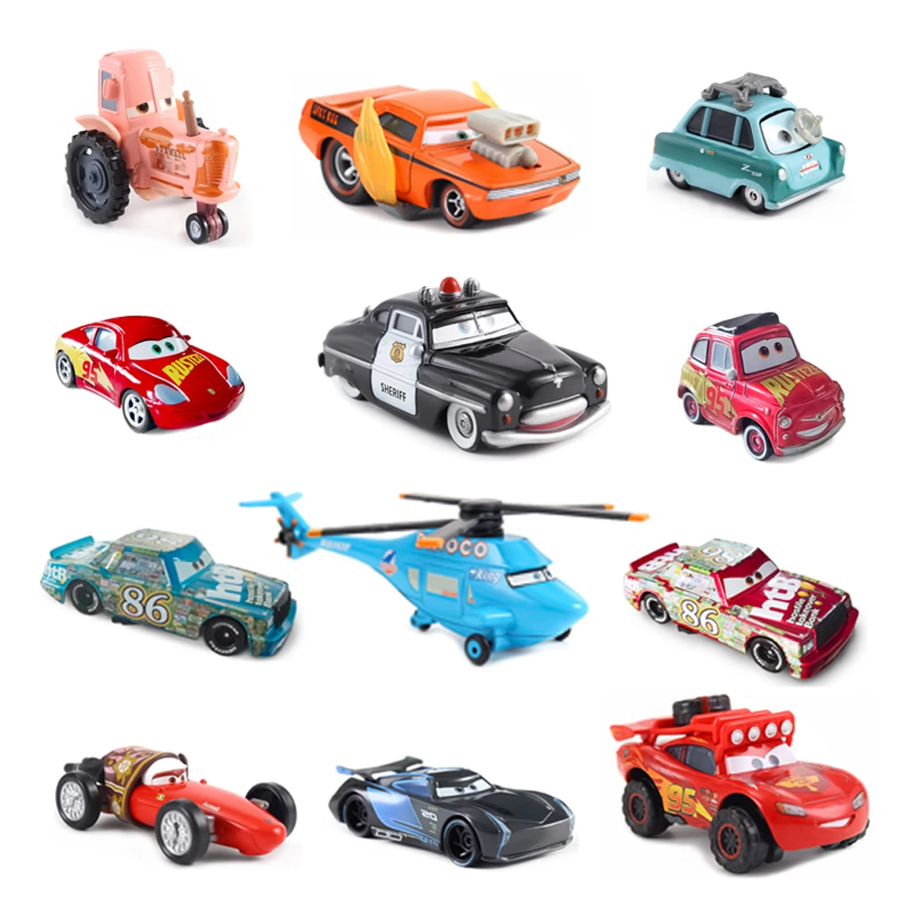 Pixar Cars 3 Racing Anime Figur Lightning McQueen 1:55 Druckguss-Legierungsfahrzeug Spielzeug Geschenke Weihnachtsspielzeug für Kinder