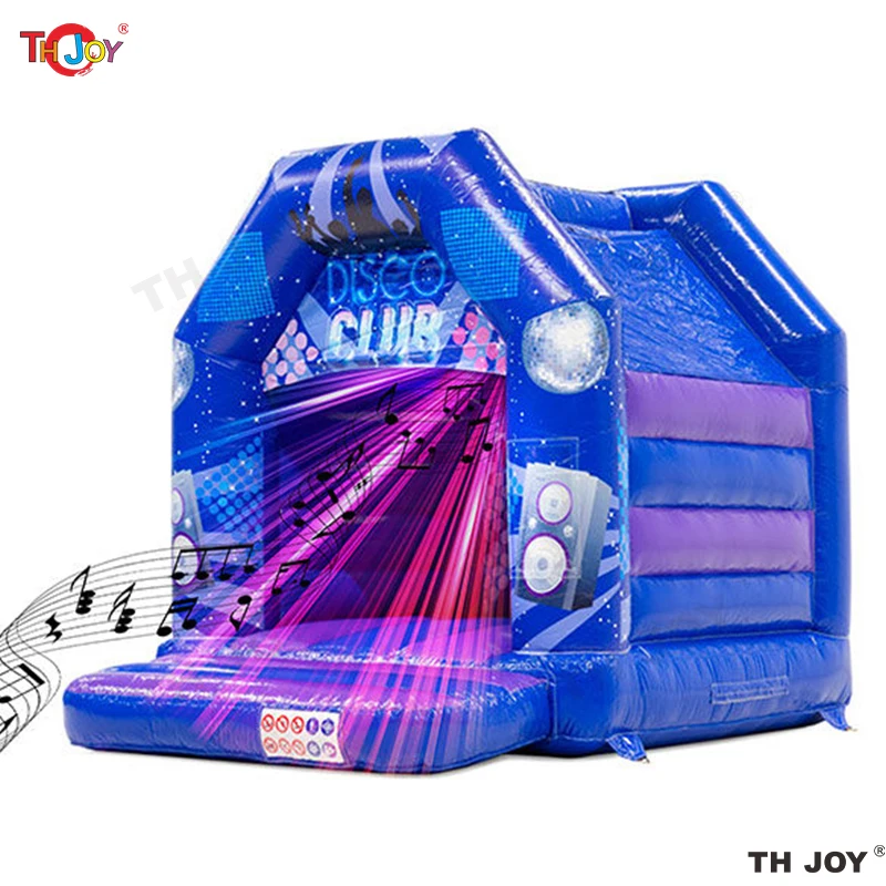 Free Air Shipping Attractive Inflatable Disco Cube Bounce House Music Bouncy Castle Party jumping Bouncer For Sale