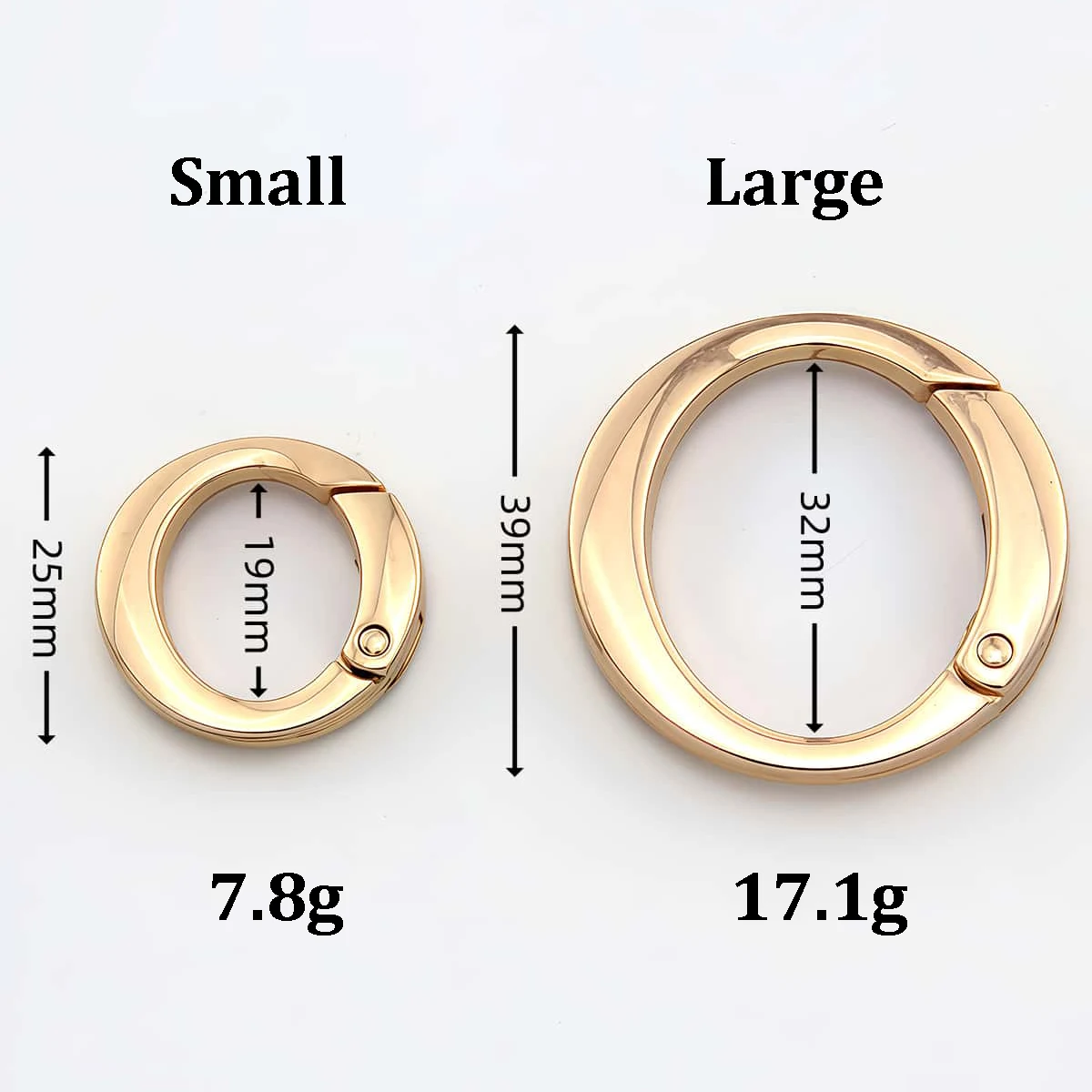 2pcs Metal Spring Clasp O Ring Openable Round Carabiner Keychain Clips Bag Hangbag Hook Dog Chain DIY Jewelry Buckle Connector image 3