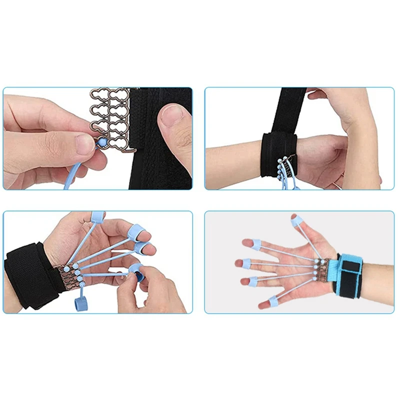 1PCS 40 Lbs Finger Hand Extensor Exerciser With Resistance Band Stretcher Strengthener