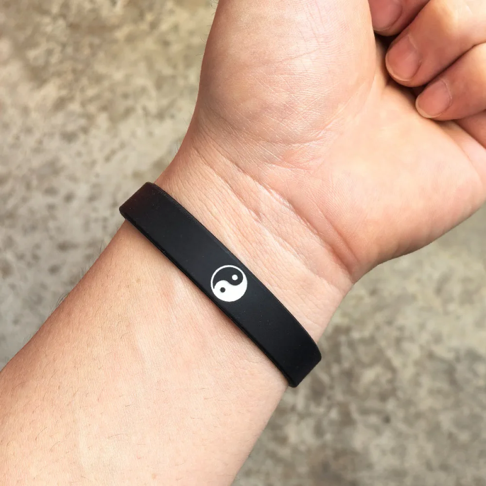 Pulsera de silicona con diseño de Tai Chi, estilo Hip Hop, joyería para la muñeca, banda cómoda para grupos de danza callejera