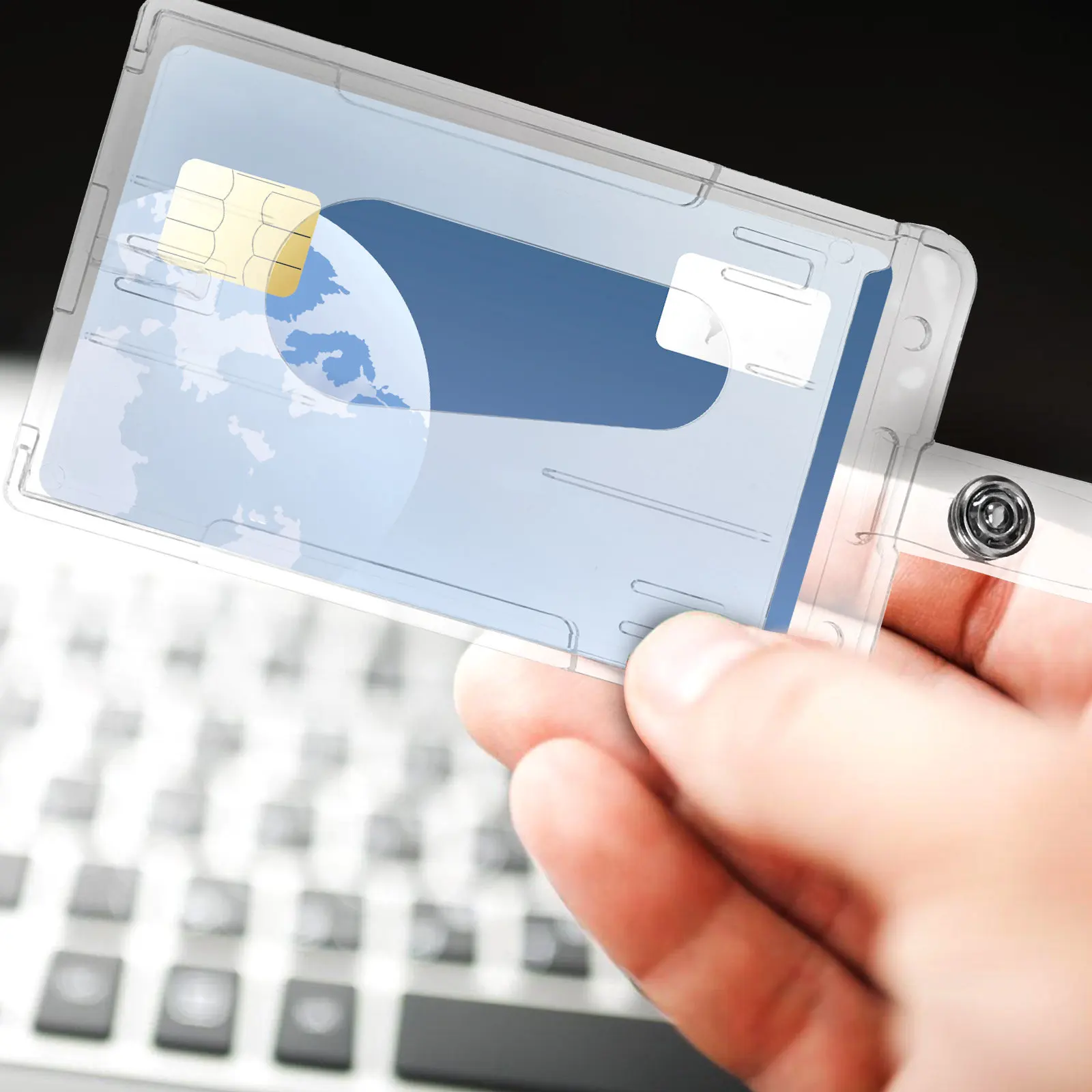 

Набор из 6 портативных держателей для бейджей и ID-карт, утолщенные, из твердого пластика, с выемкой для большого пальца, для именных бейджей и пропусков