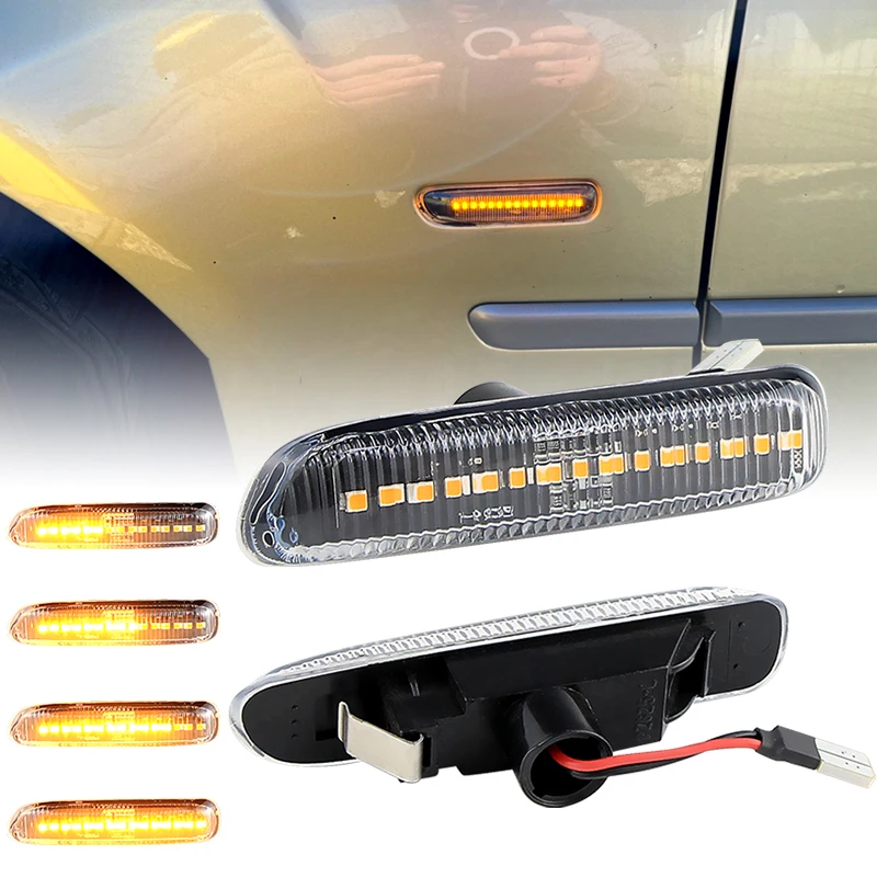 

2×for BMW 3 Series E46 Sedan/Saloon 12/E46 Coupe 06/Convertible 12/Wagon/Estate - LED Side Marker Light Flowing Turn Signal Lamp