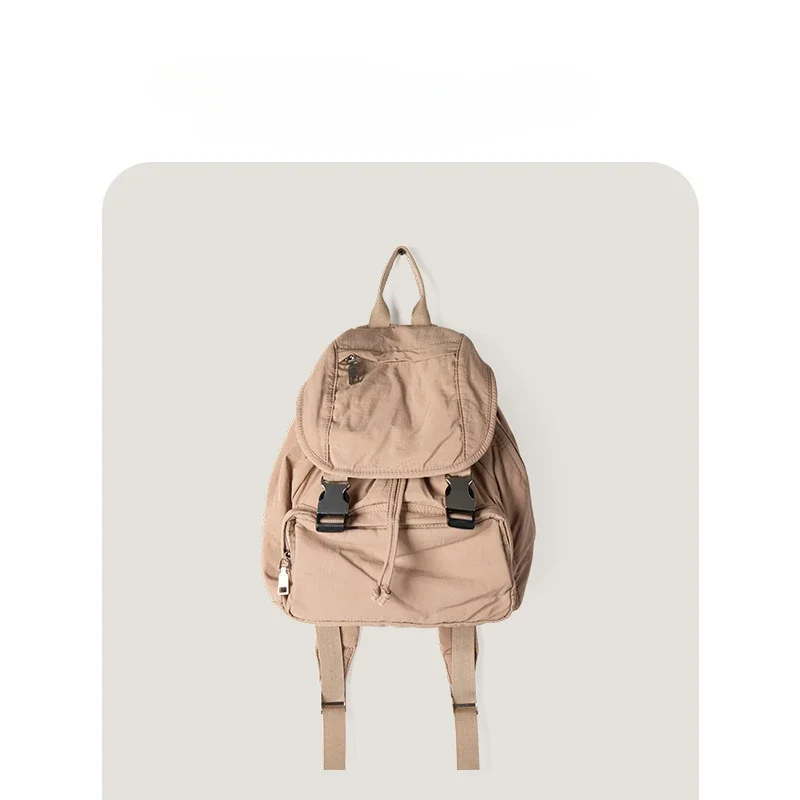 Preppy Style Flap Buckle Nylon Women Backpack Niche Design Travel Women Backpacks Girls School Bag Casual Unisex