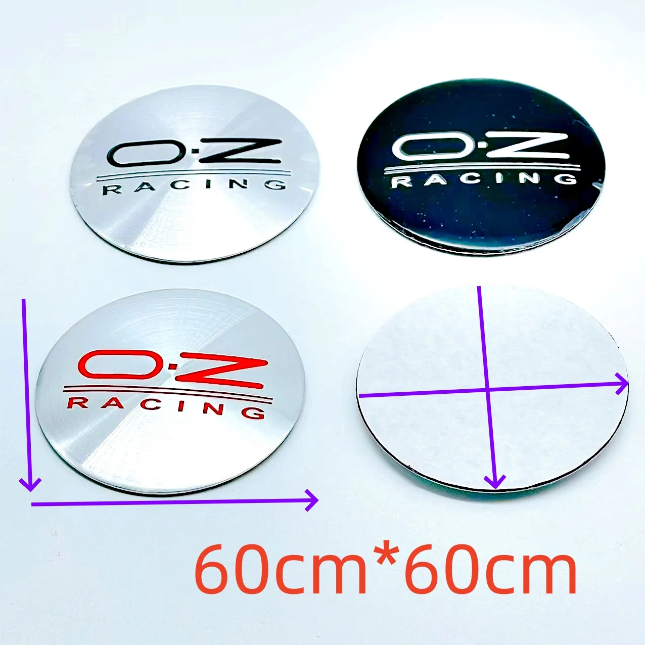 

4pcs 3D 60mm OZ logo car emblem Wheel Center Hub auto Rim refit dust-proof badge covers sticker styling accessories