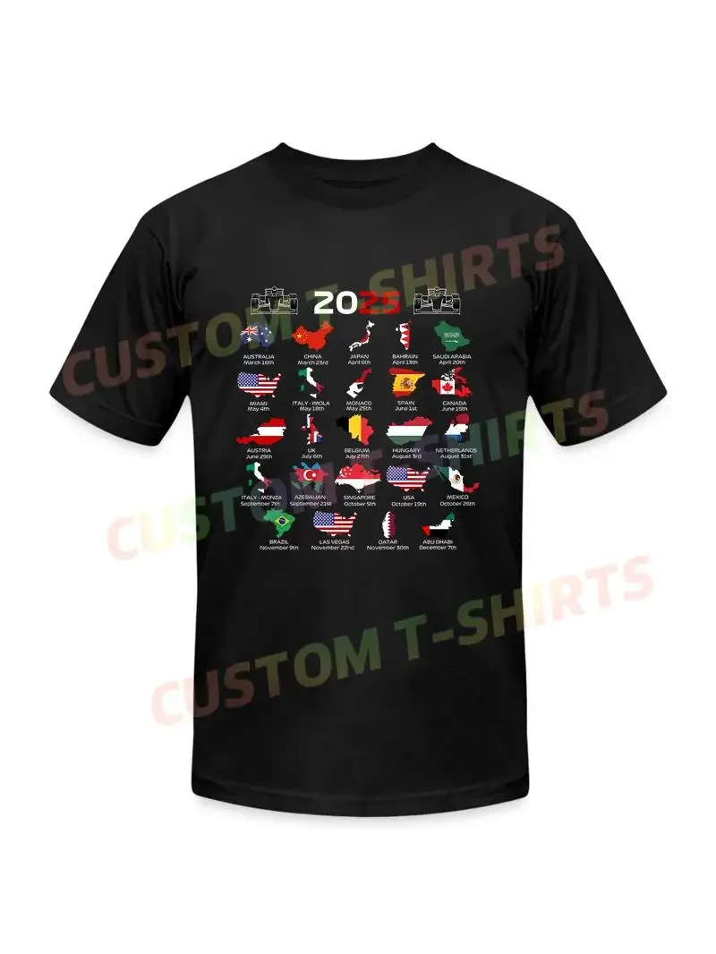 

2025 Men T Shirt Casual Formula 2025 Season T-shirt Graphic Summer Short Sleeves 100% Cotton S-3XL