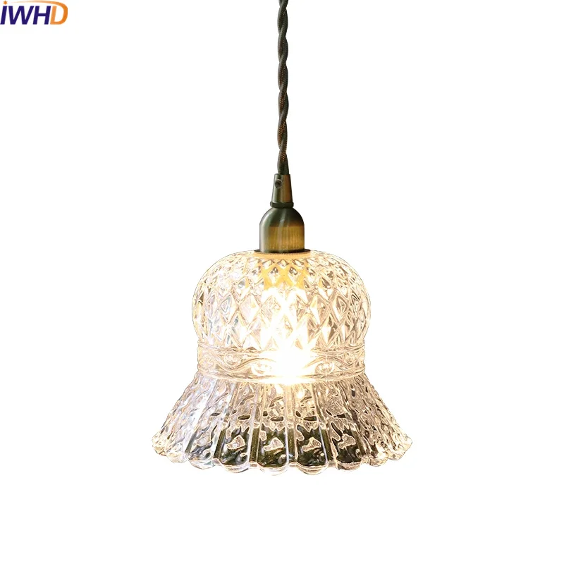 

IWHD Retro Led Hanging Lights Fixtures Vintage Glass Home Loft Decor Bedroom Dining room Bar Balcony Pendant Lamp Luminaire