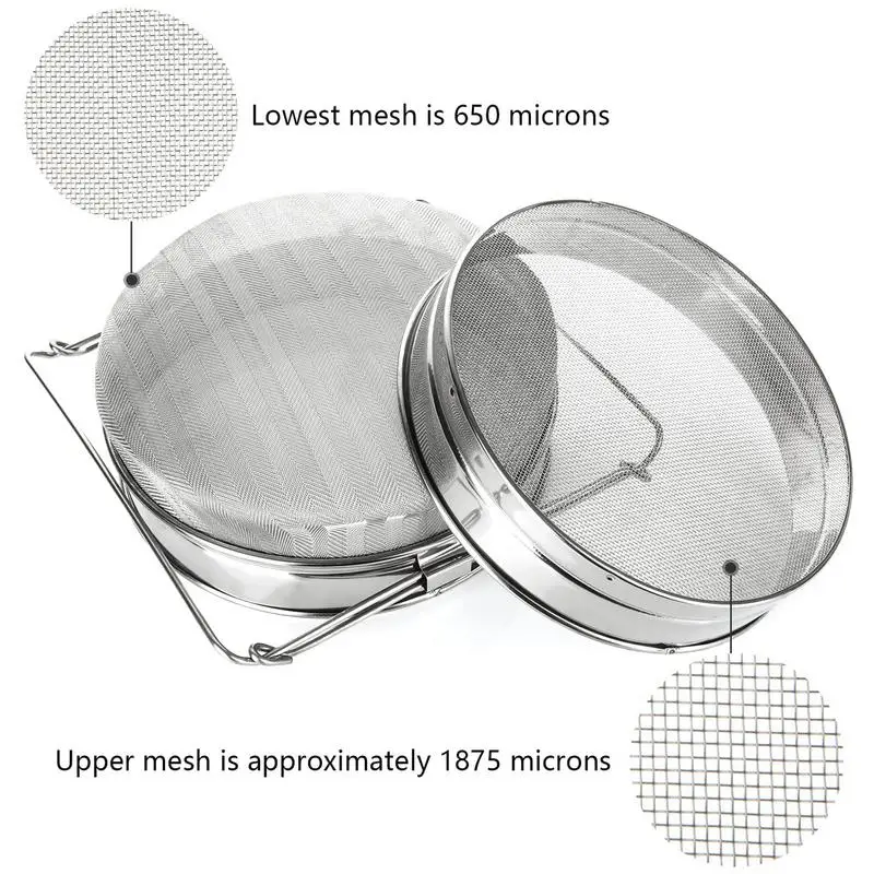 Reusable Mesh Double-Layer Honey Strainer Stainless Steel Screen Bilayer Honey Filters Beekeeping Equipment Straining Honey Tool